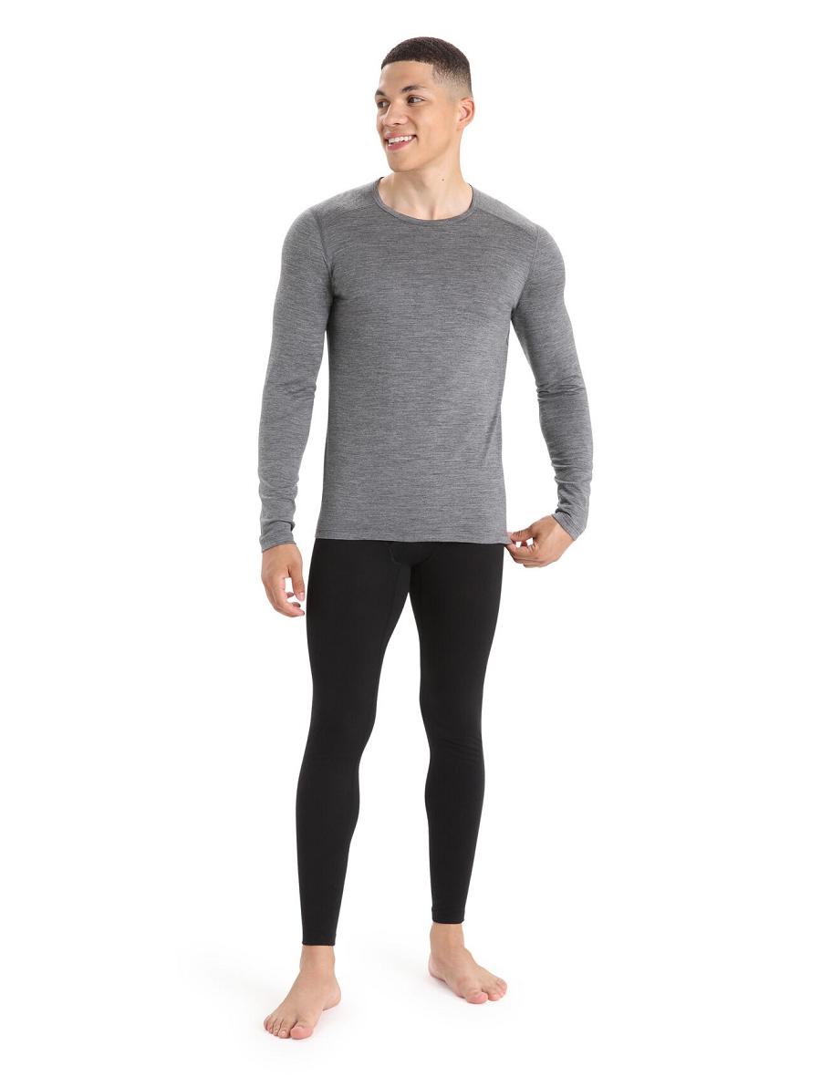 Men's Icebreaker Merino 200 Oasis with Fly Leggings Black | CA 1813HAPK